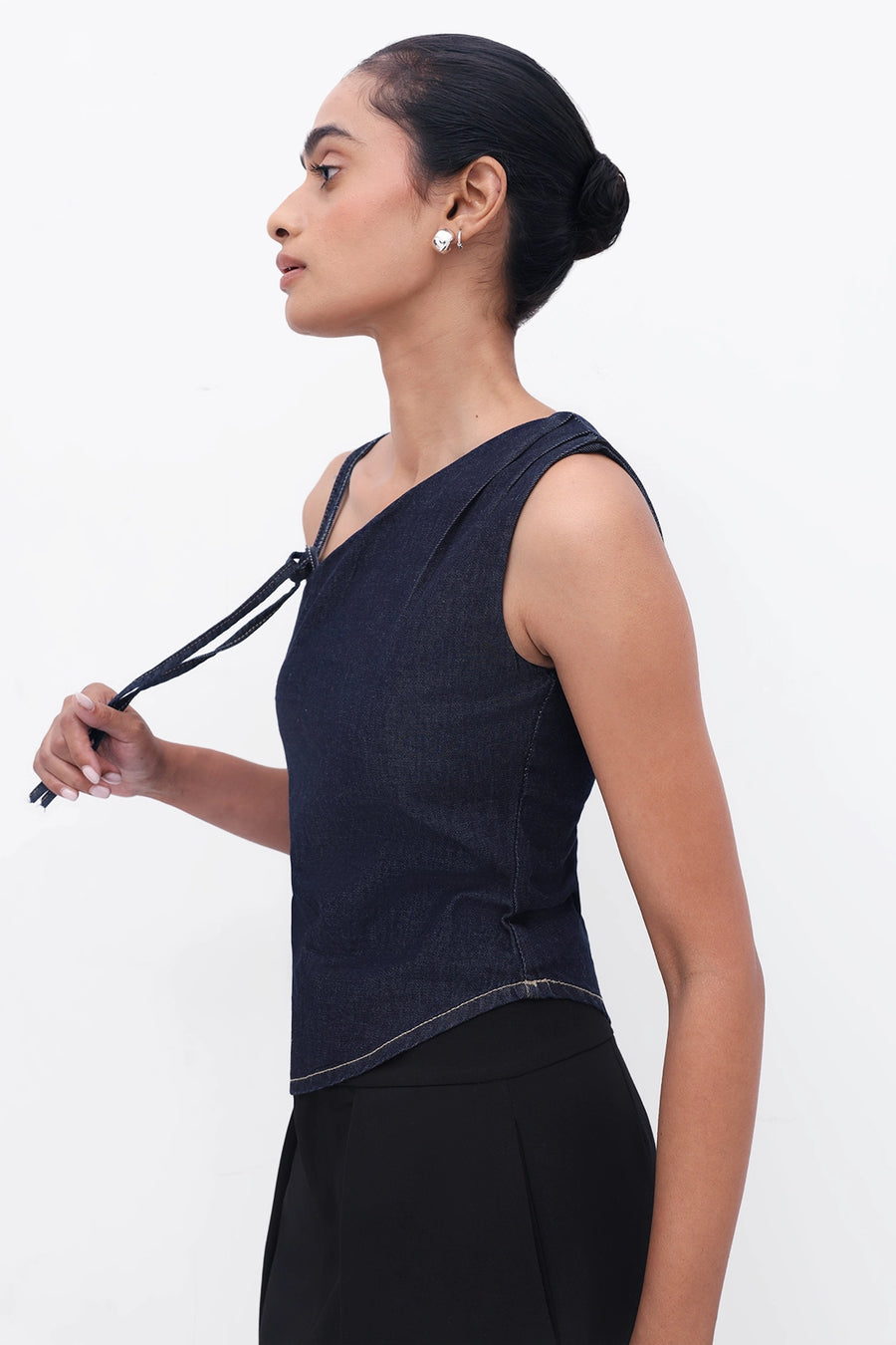 Knotted Denim Top