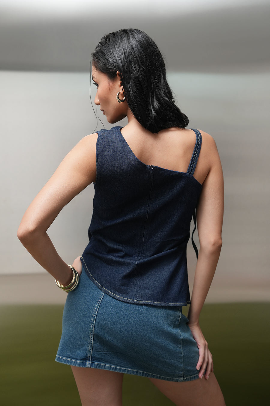 Knotted Denim Top