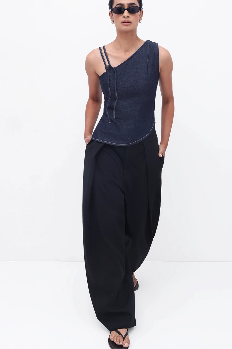 Knotted Denim Top