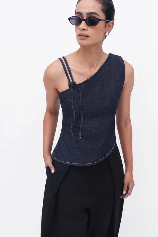 Knotted Denim Top