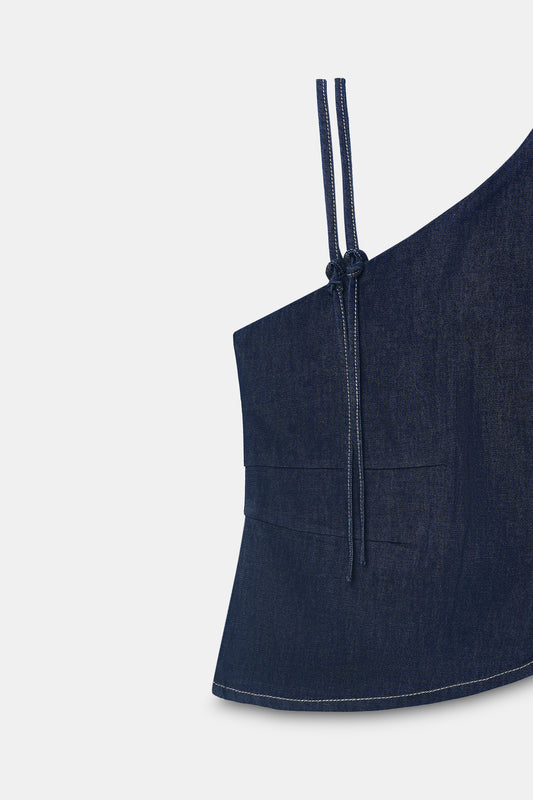 Knotted Denim Top