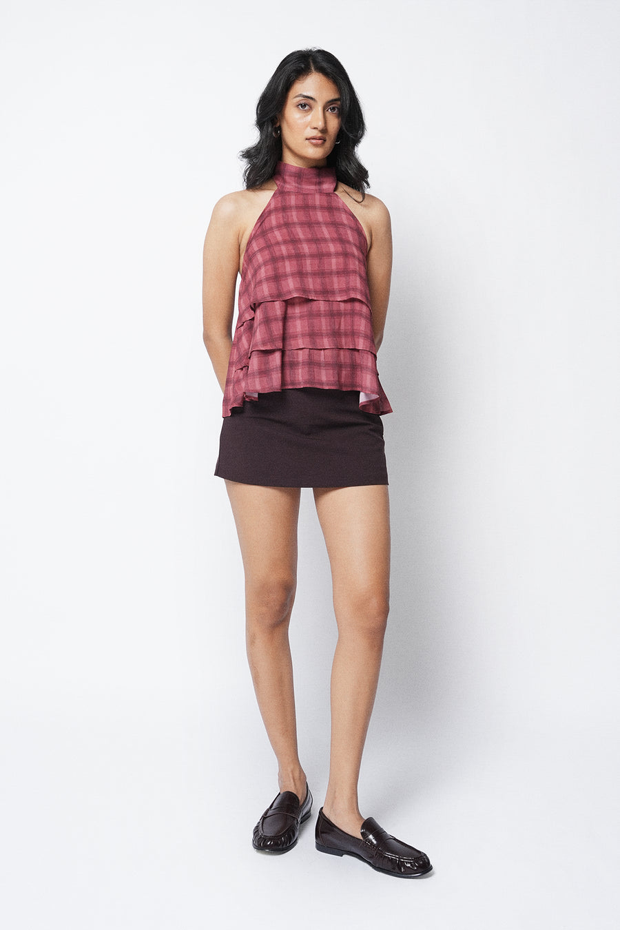Layered Checkered Top