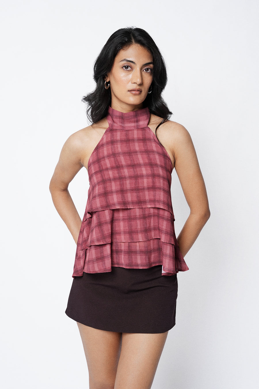 Layered Checkered Top