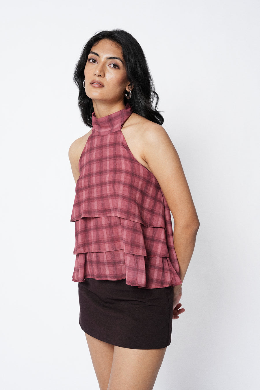 Layered Checkered Top