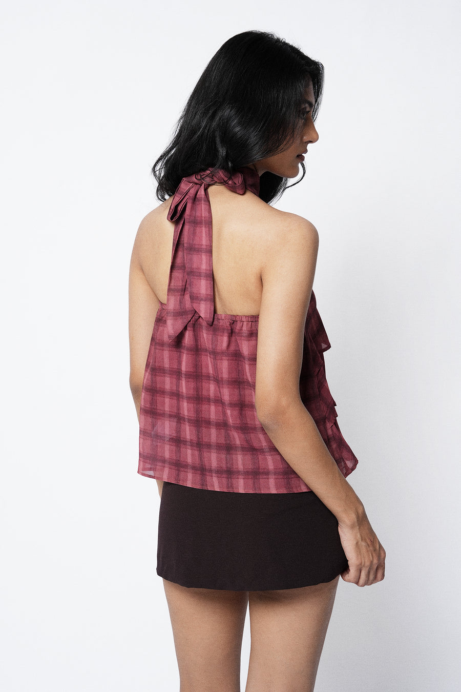 Layered Checkered Top