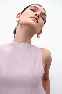 Lilac Panelled Peplum Top