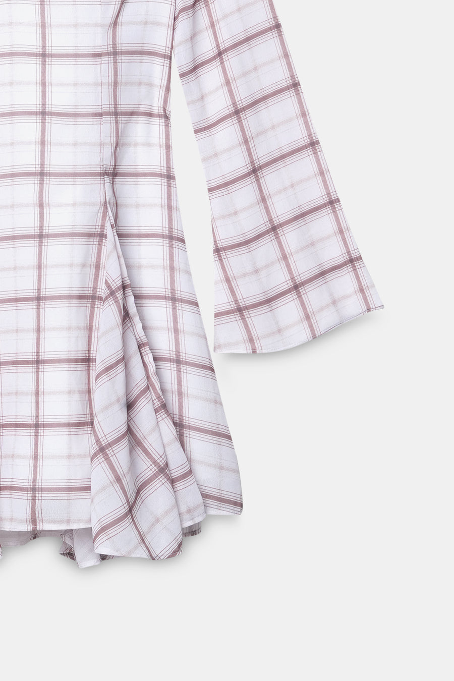Long-Sleeve Checkered Mini Dress