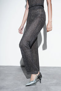 Metallic Knit Co-ord Set – Black