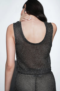 Metallic Knit Co-ord Set – Black