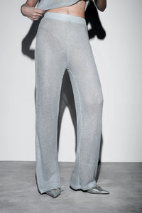 Metallic Knit Co-ord Set – Silver