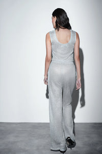 Metallic Knit Co-ord Set – Silver