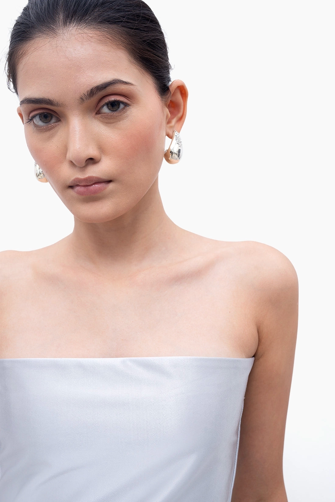 Metallic Silver Tube Top