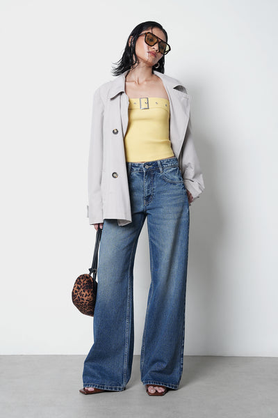 Mid-Rise Straight Leg Jeans I