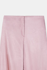 Mid-Rise Satin Trouser- Pink
