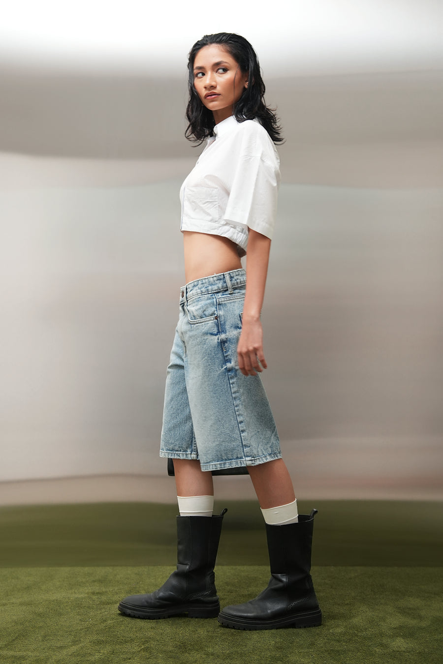 Mid Blue Washed Jorts