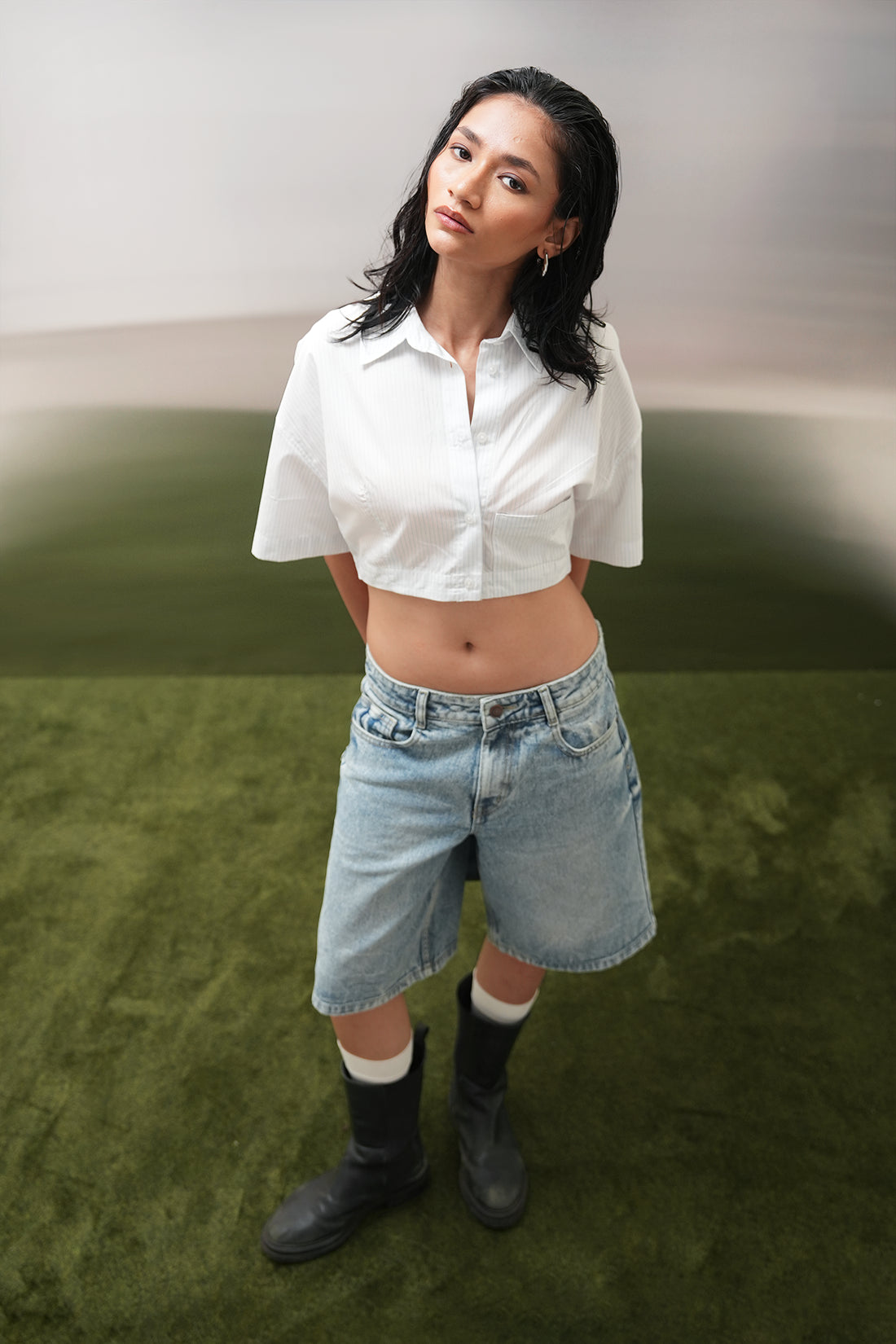 Mid Blue Washed Jorts