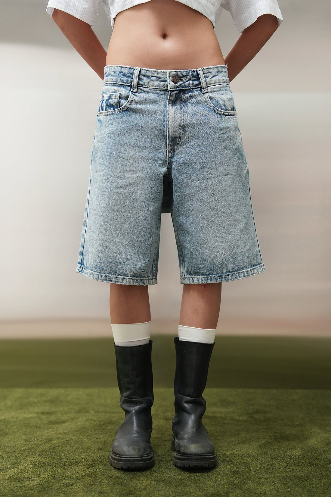 Mid Blue Washed Jorts