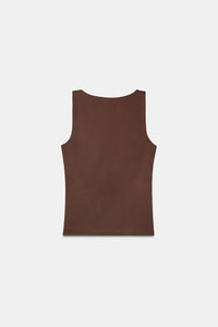 Mocha Taupe Polyamide Tank Top