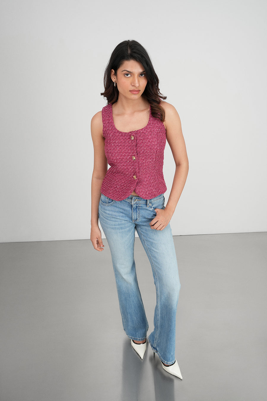 Mulberry Tailored Tweed Top