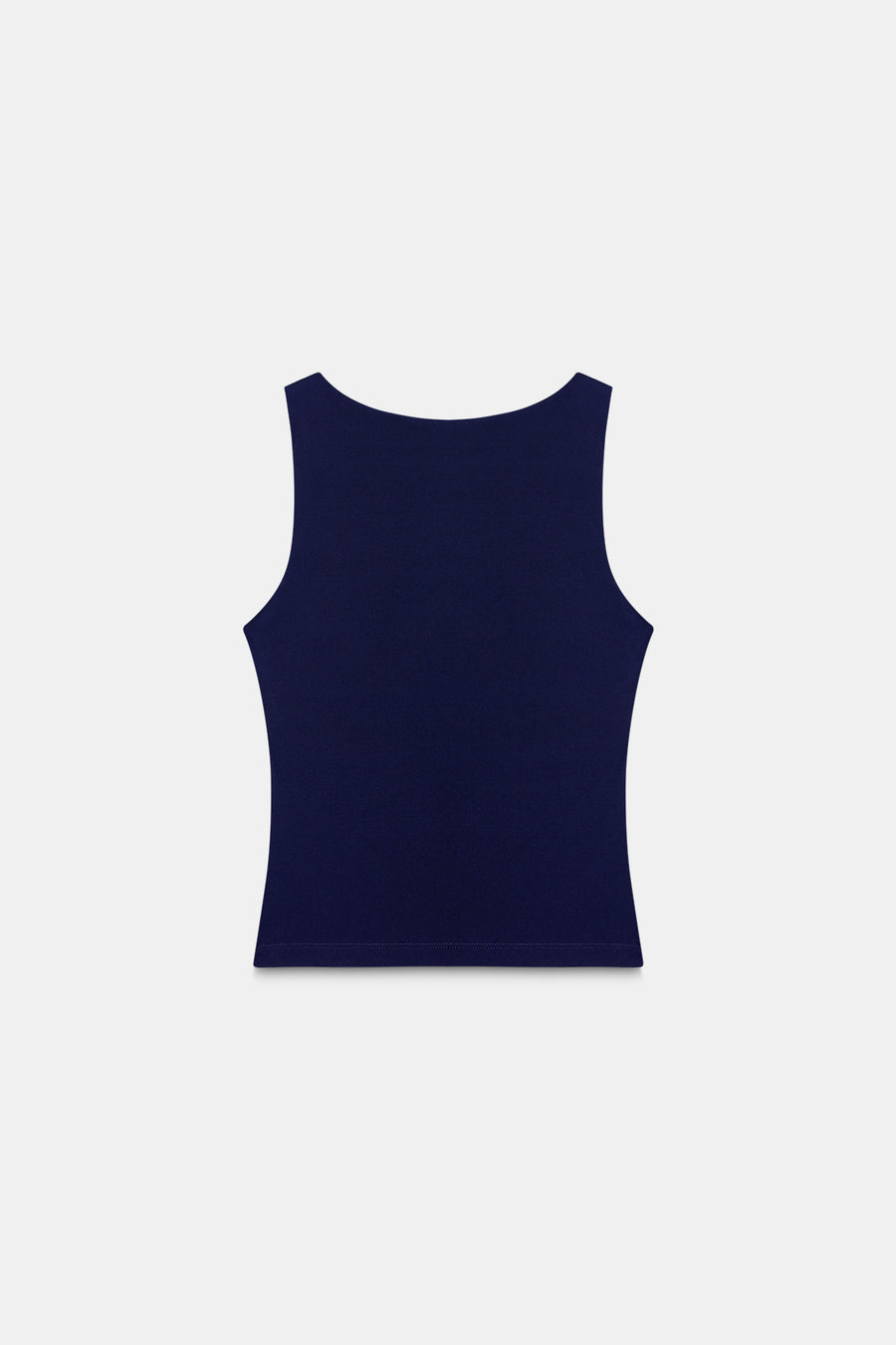 Navy V-Neck Polyamide Top