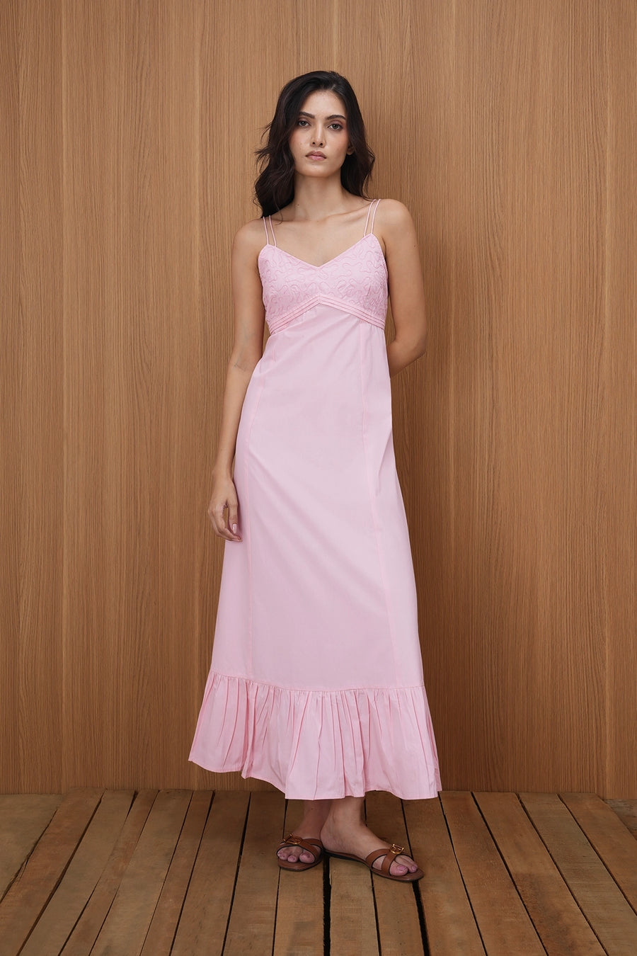 Pink Panelled Maxi Dress