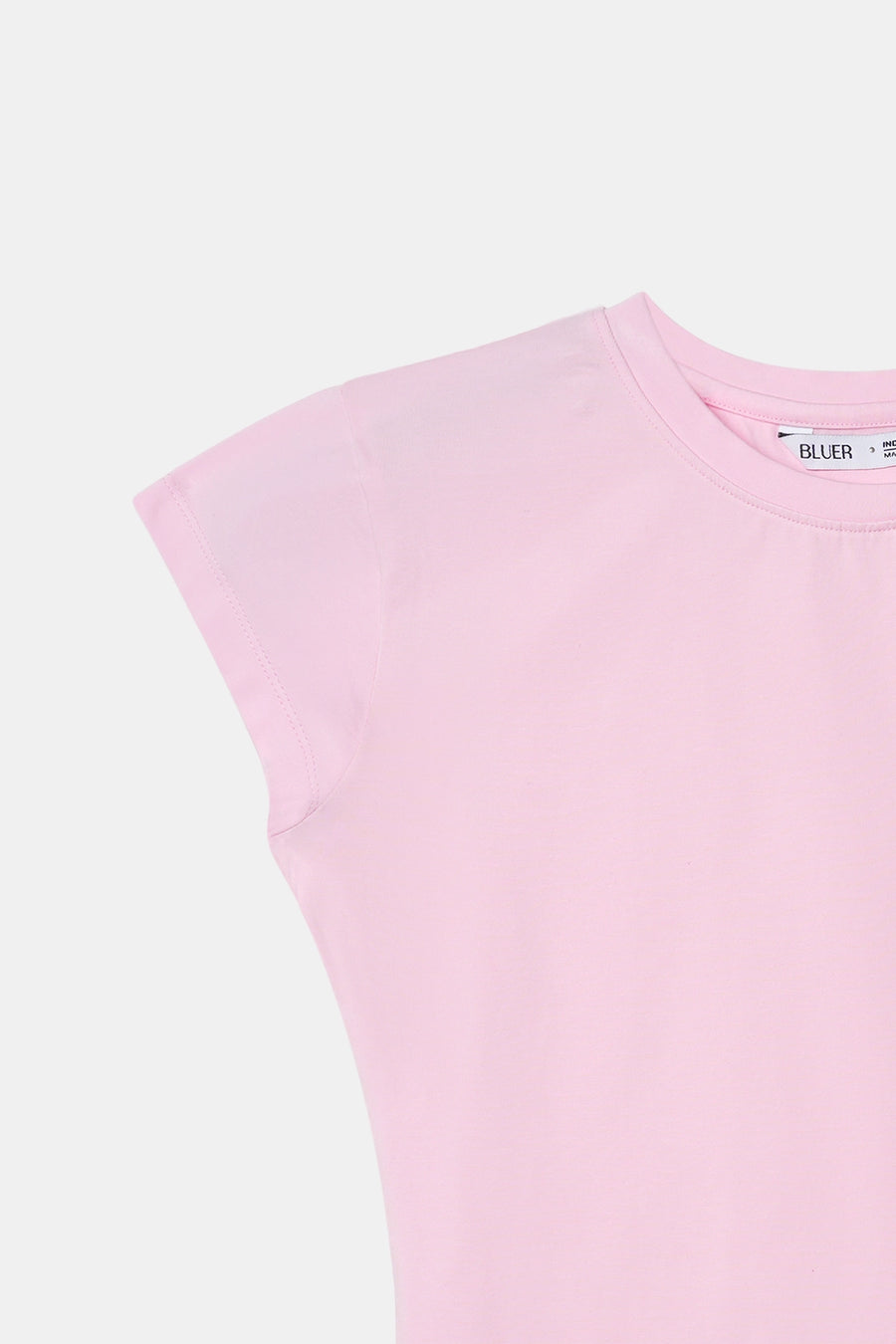 Pink Solid Fitted T-Shirt