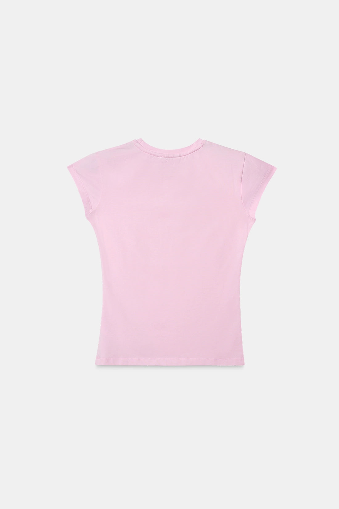 Pink Solid Fitted T-Shirt