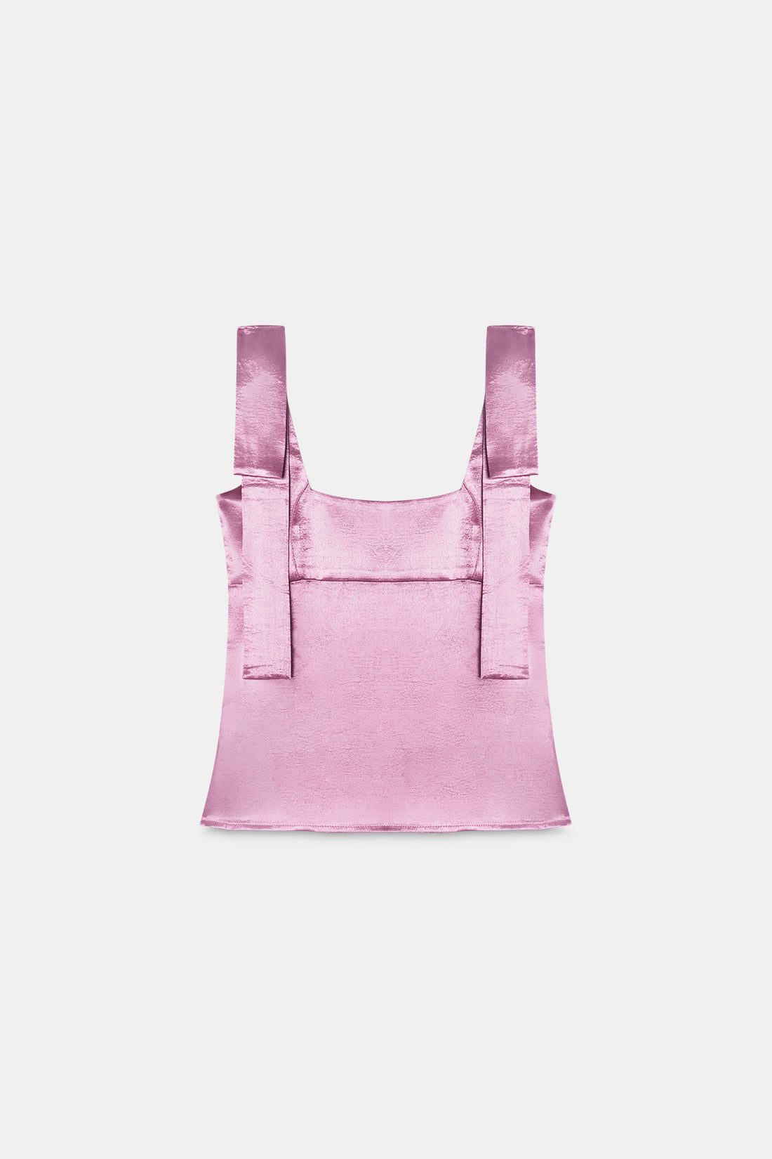 Pink Crushed Satin Bow Top