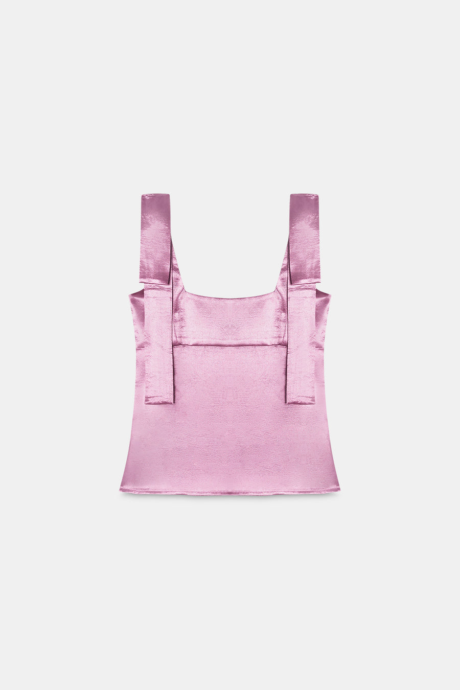 Pink Crushed Satin Bow Top