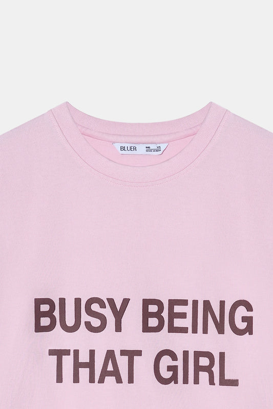 Pink Short Sleeve Slogan T-Shirt