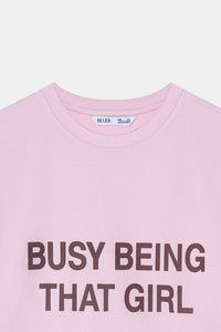 Pink Short Sleeve Slogan T-Shirt