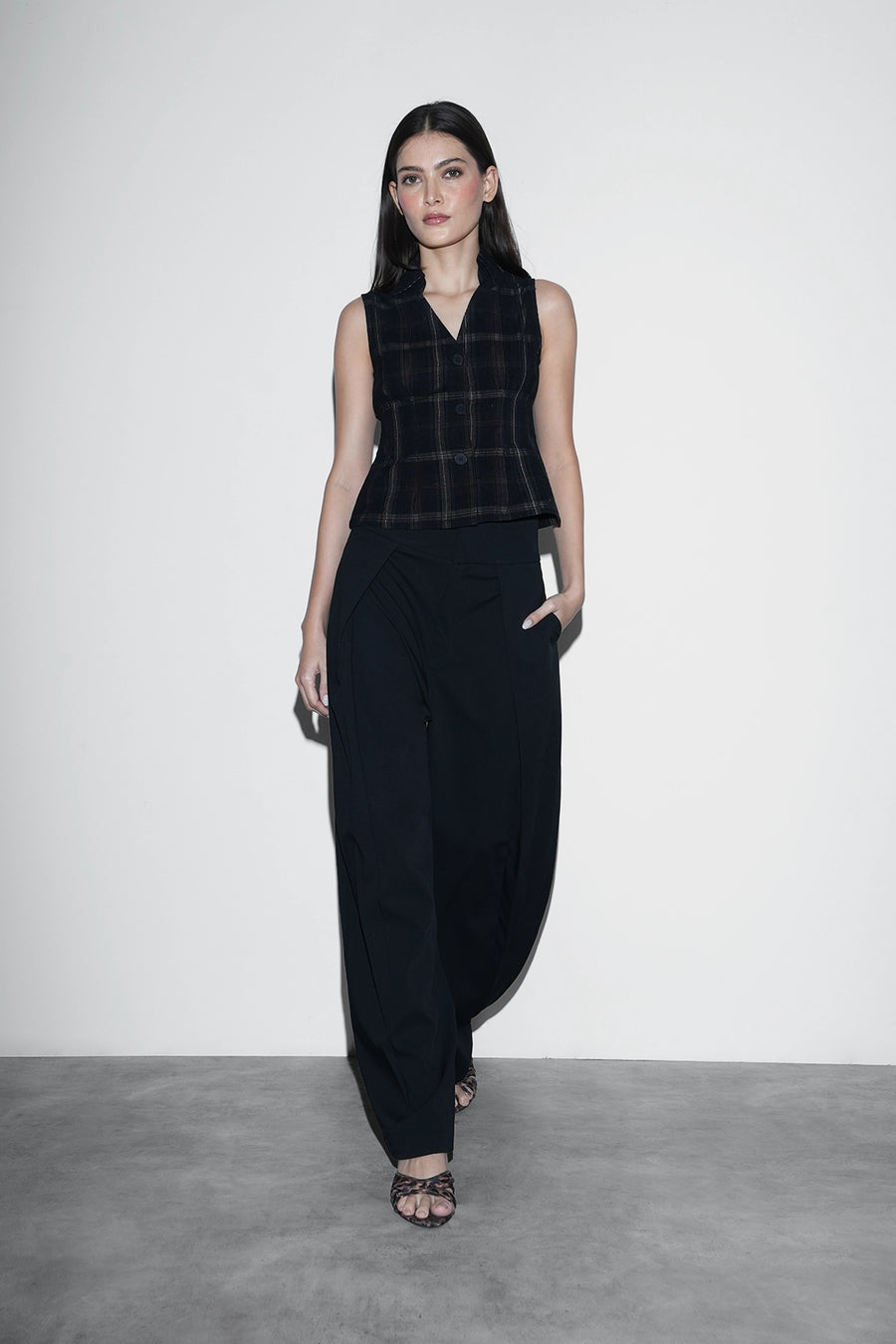 Pleated Corduroy Top
