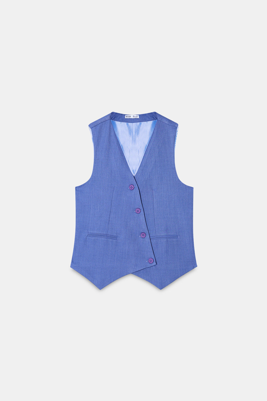 Powder Blue Asymmetric Tailored Waistcoat