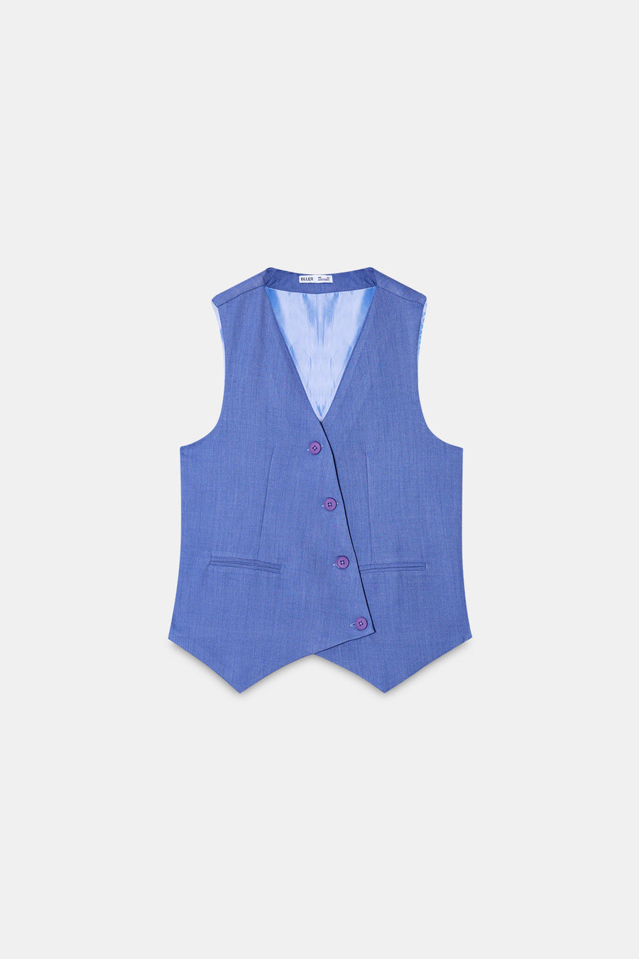 Powder Blue Asymmetric Tailored Waistcoat