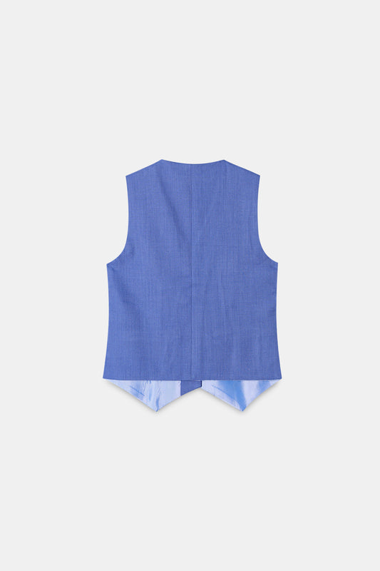 Powder Blue Asymmetric Tailored Waistcoat