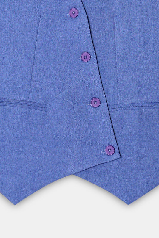 Powder Blue Asymmetric Tailored Waistcoat