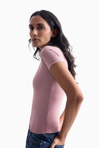 Pink Polyamide Fitted T-Shirt