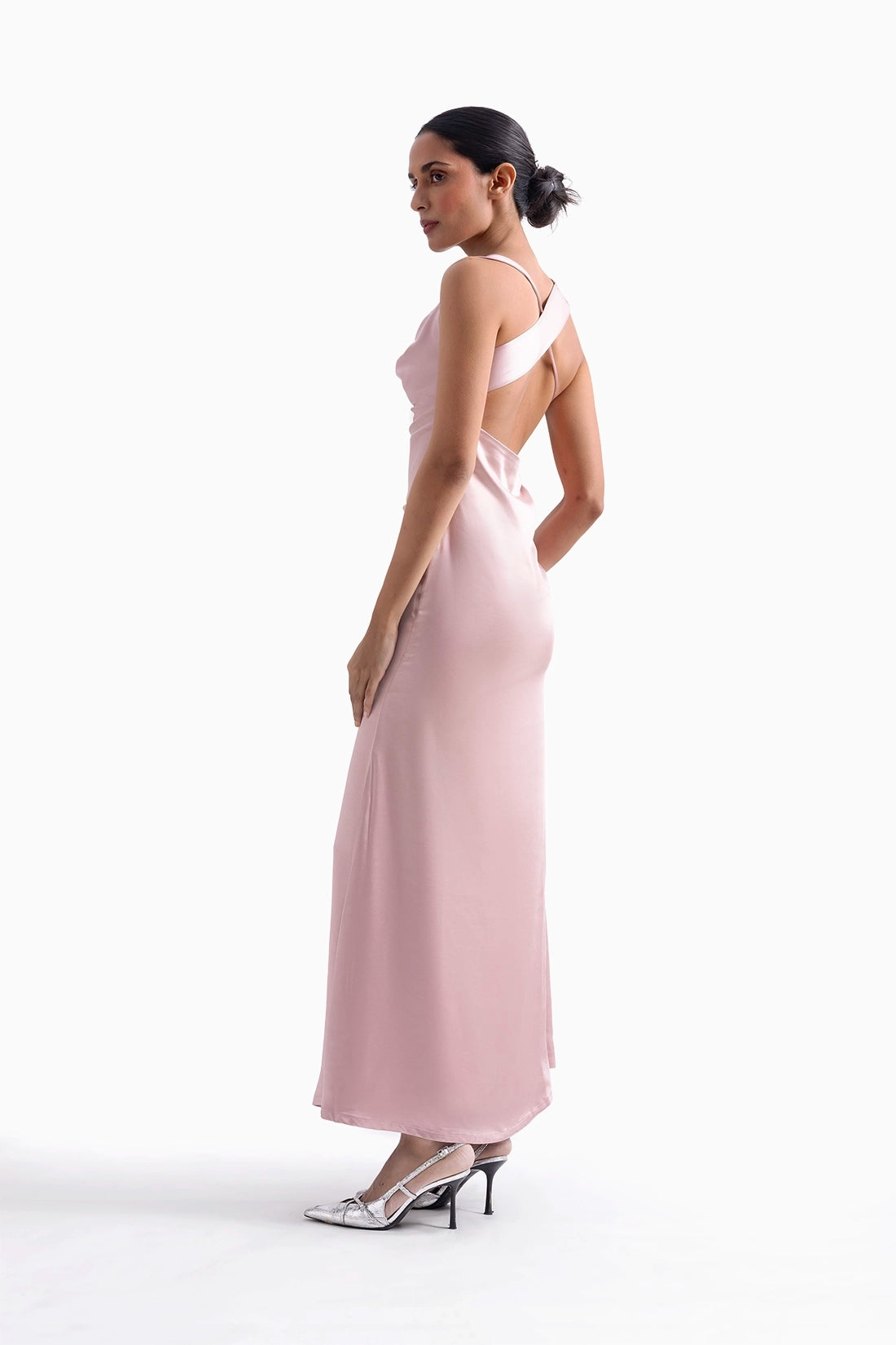 Pink Satin Long Dress