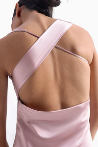 Pink Satin Long Dress