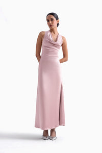 Pink Satin Long Dress