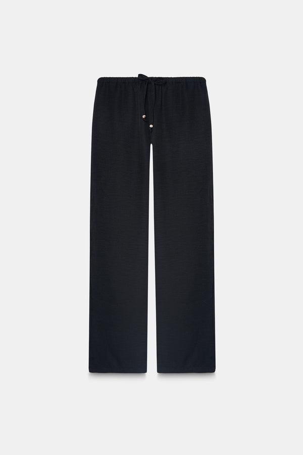 Pull-On Drawstring Trouser- Black