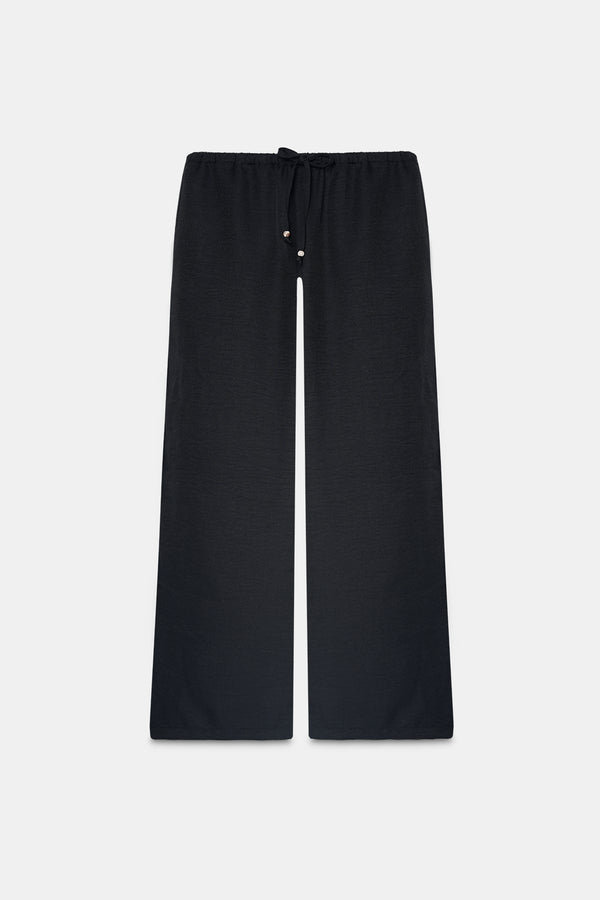 Pull-On Drawstring Trouser- Black