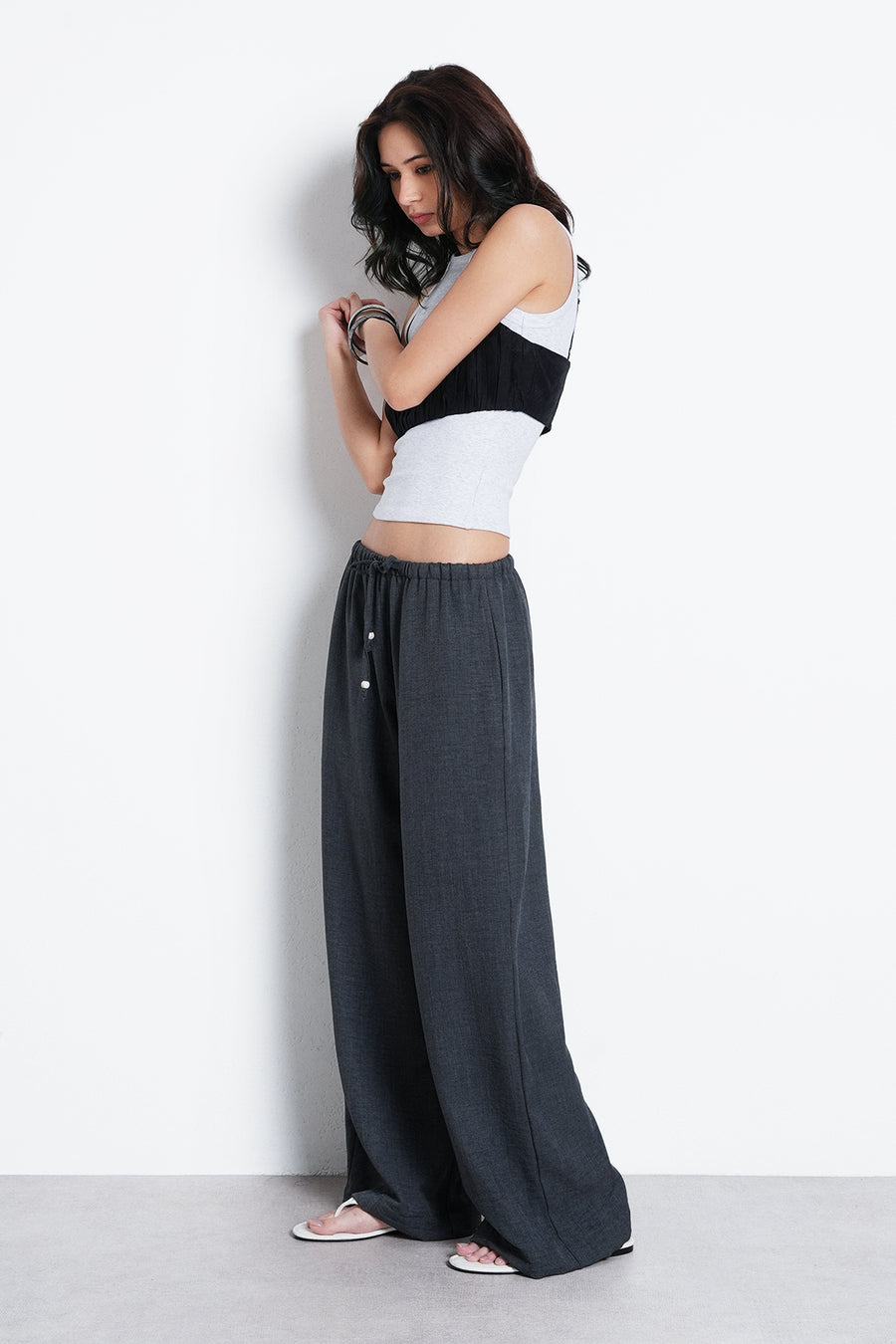 Pull-On Drawstring Trouser- Graphite