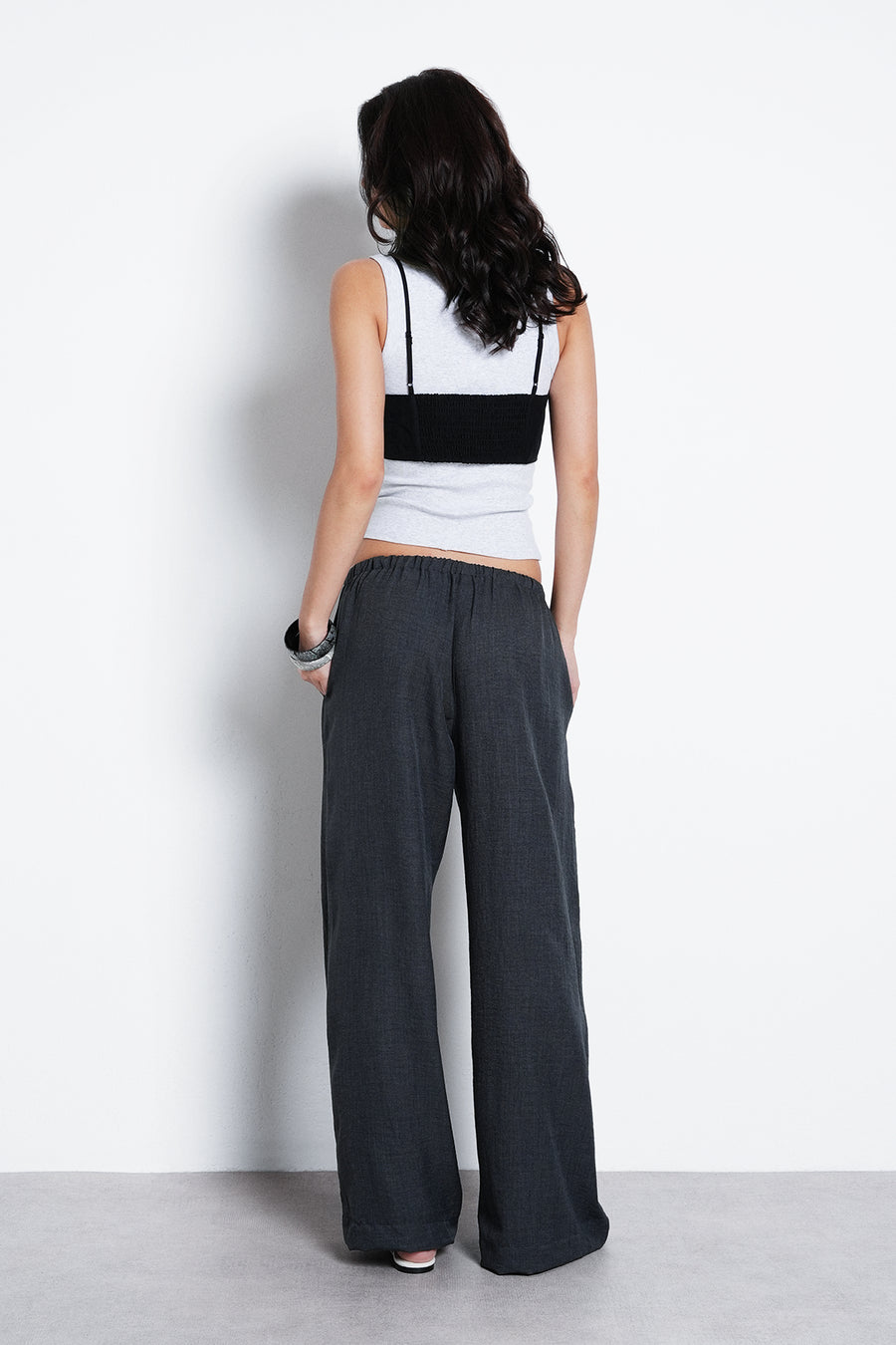 Pull-On Drawstring Trouser- Graphite