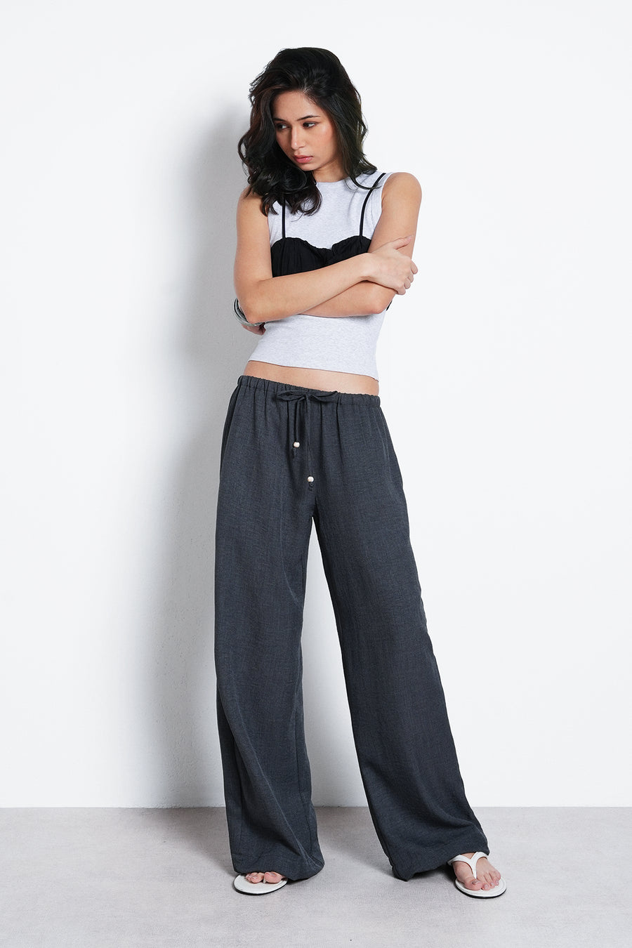 Pull-On Drawstring Trouser- Graphite