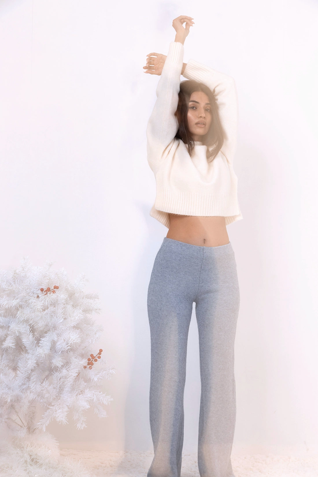 Blue Soft Knit Pants