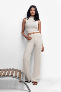 Beige Ribbed Co-ord Set