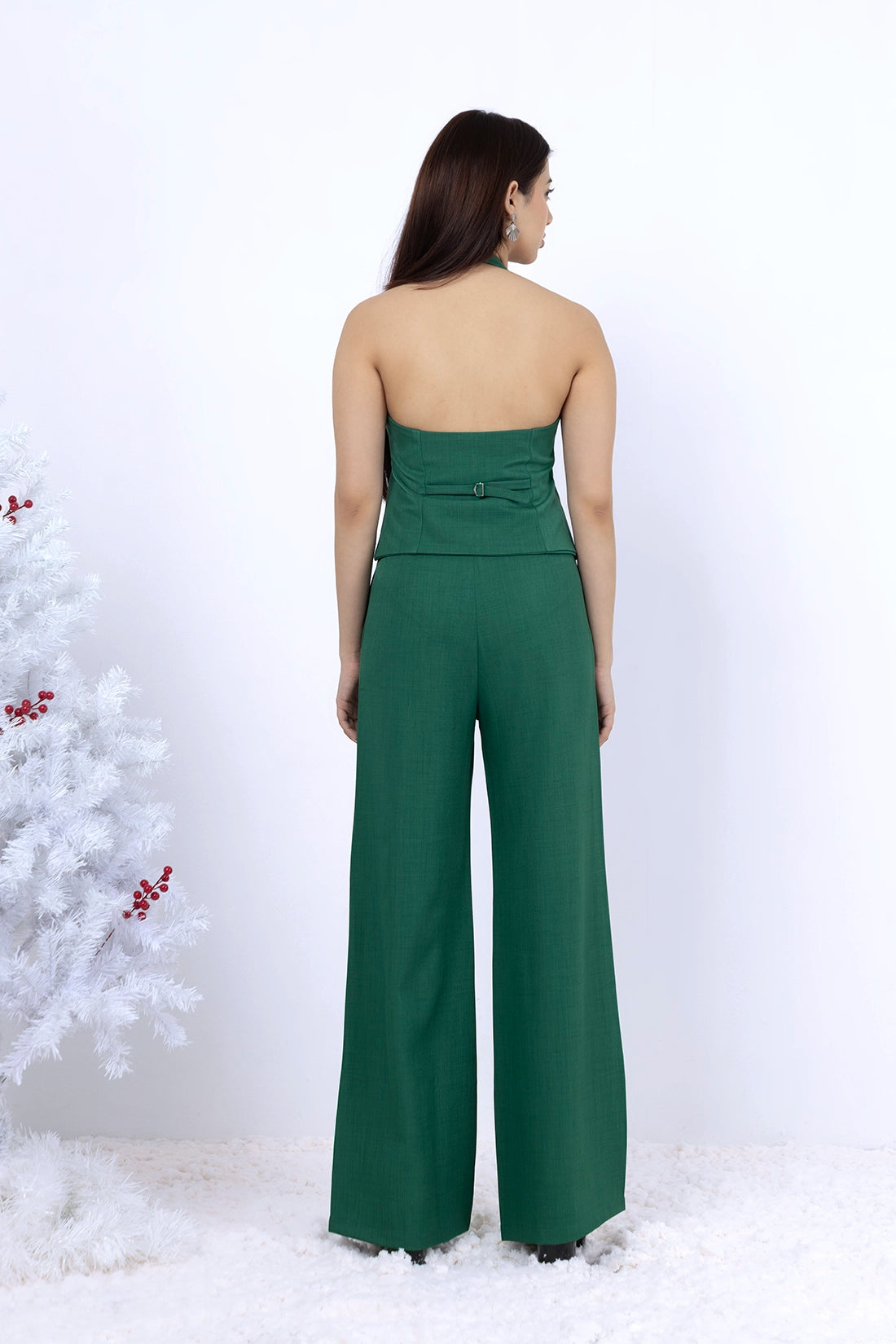 Green Pintuck Trouser