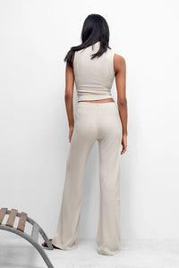 Beige Ribbed Co-ord Set