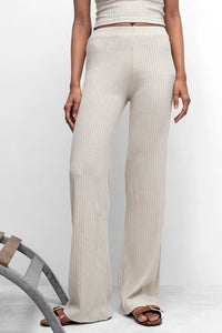 Beige Ribbed Co-ord Set